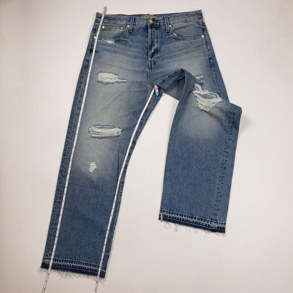 J. Crew Point Sur Denim Distressed Loose Straight Jean Size 29 Vintage Vibes NWT - Picture 6 of 16
